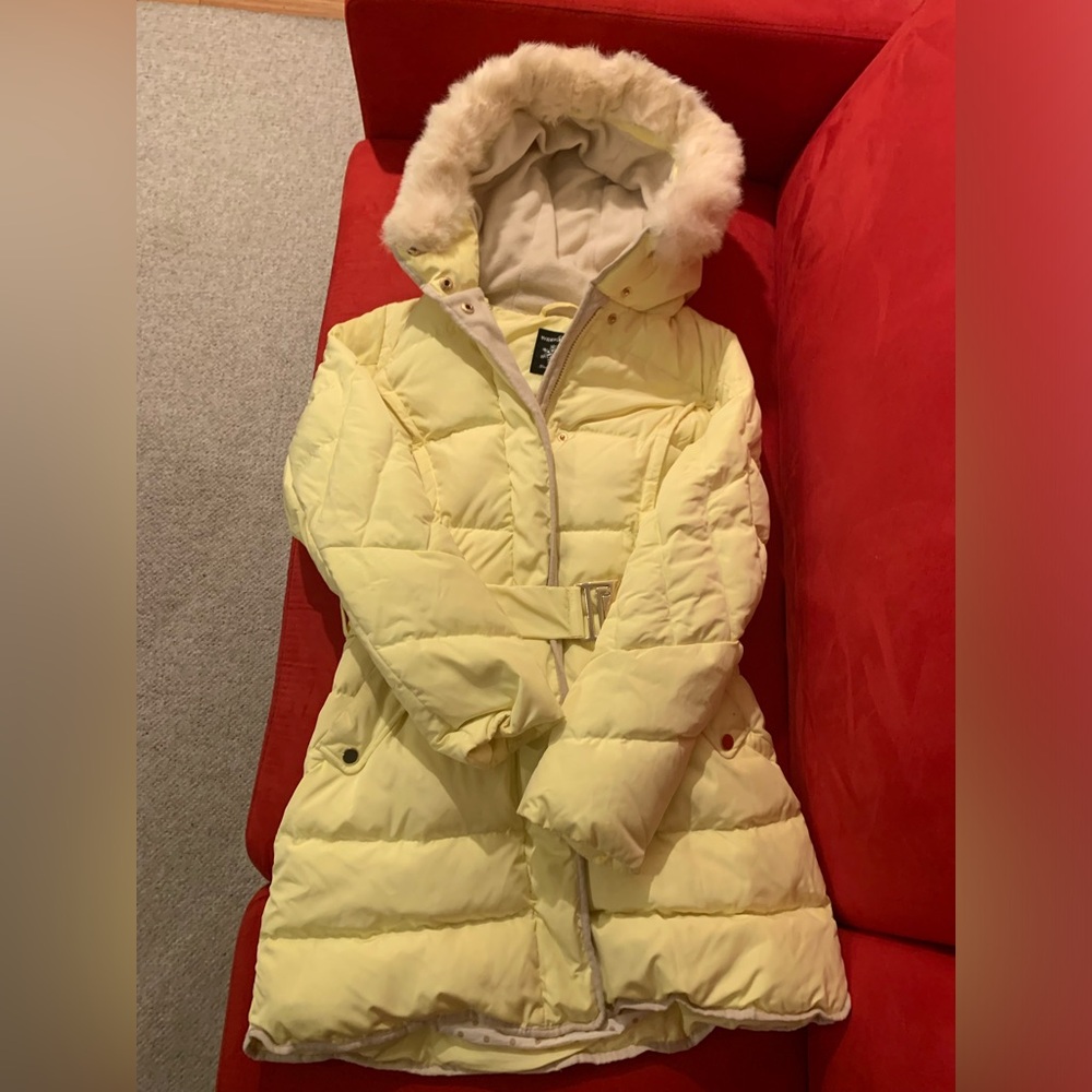 Etam Weekend down coat with fur collar hood